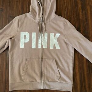 Womens Pink Full Zip Hoodie